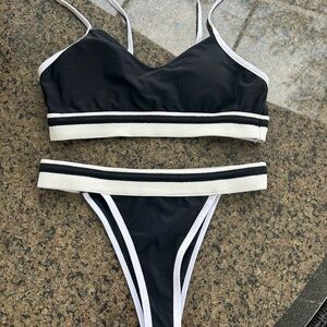 SHEIN Black and White Bikini Set